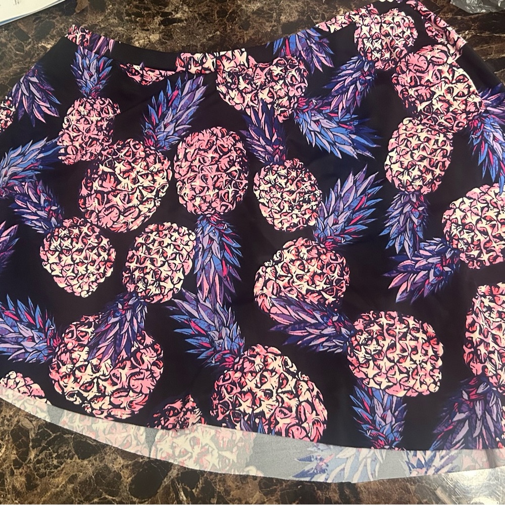 Torrid Black Swim Skirt with Pink Pineapples